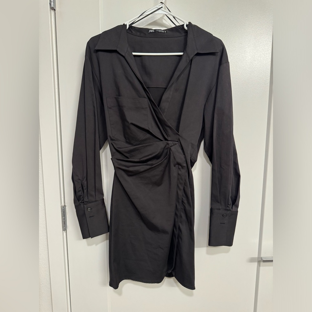 Black collared dress from Zara